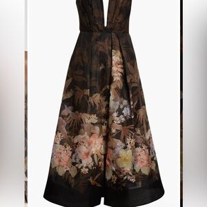 Floral Black and Brown strapless Zimmermann